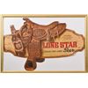 Image 1 : Lone Star Beer 1952 Rodeo Saddle Cardboard Sign