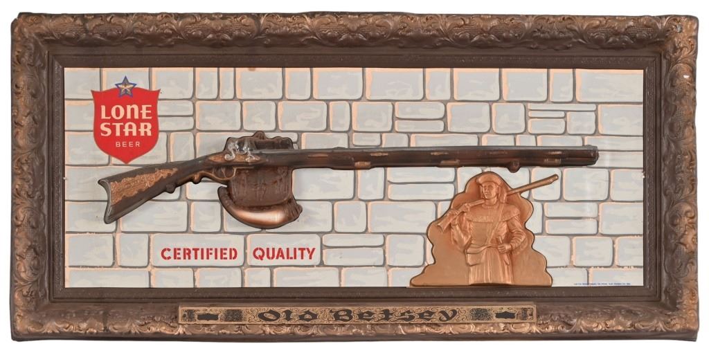 Lone Star Beer Antique Gun Series Sign