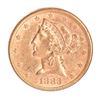 Image 1 : 1883 Liberty Head $5 Gold Coin