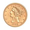 Image 1 : 1885 Liberty Head $5 Gold Coin