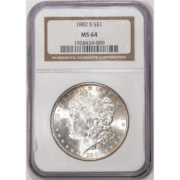 1882-S $1 Morgan Silver Dollar Coin NGC MS64