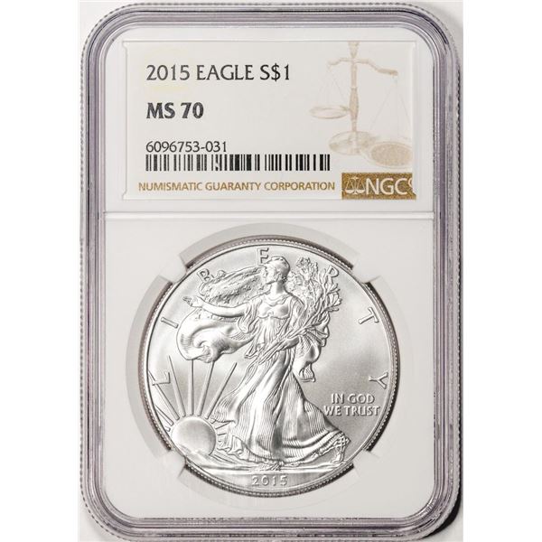 2015 $1 American Silver Eagle Coin NGC MS70