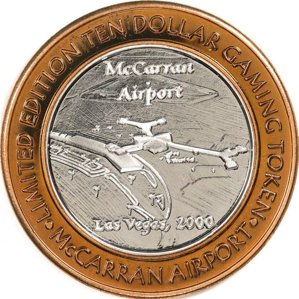 .999 Silver McCarran International Airport $10 Casino Limited Edition Gaming Token