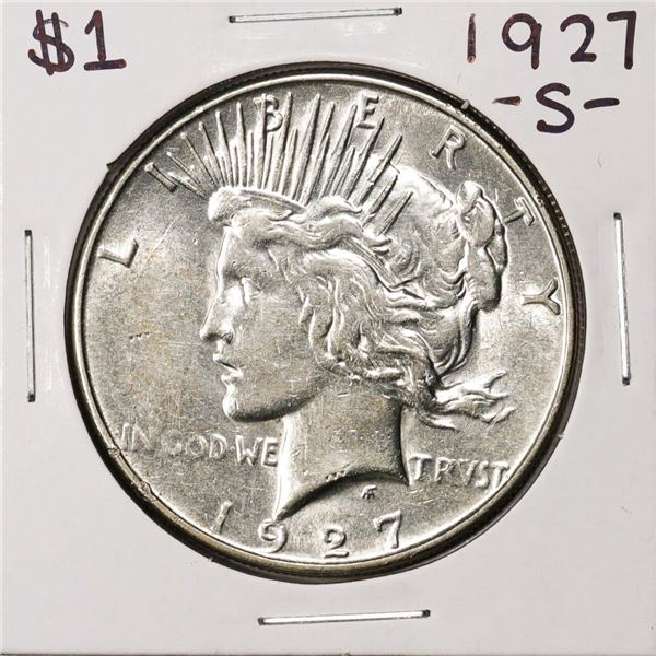 1927-S $1 Peace Silver Dollar Coin