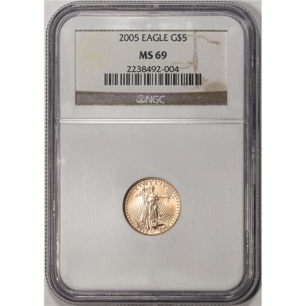 2005 $5 American Gold Eagle Coin NGC MS69