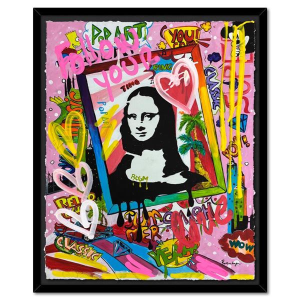 Nastya Rovenskaya "Mona Lisa" Original Mixed Media on Paper