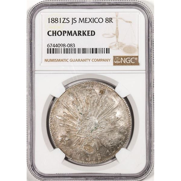 1881ZS JS Mexico 8 Reales Silver Coin NGC Chopmarked