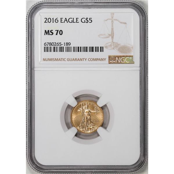 2016 $5 American Gold Eagle Coin NGC MS70
