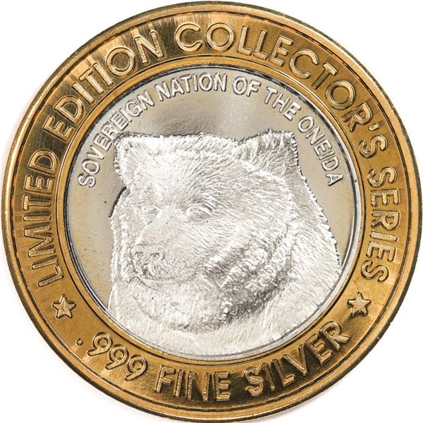 .999 Silver Oneida Bingo Green Bay, Wisconsin $10 Limited Edition Gaming Token