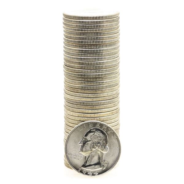 Roll of (40) Brilliant Uncirculated 1944 Washington Quarter Coins