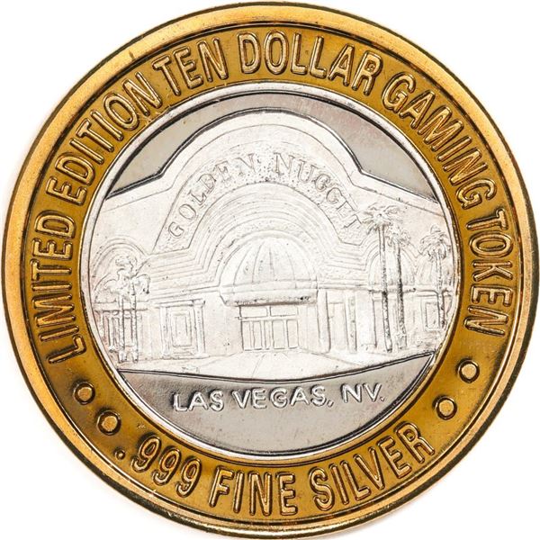 .999 Silver Golden Nugget Las Vegas, Nevada $10 Casino Limited Edition Gaming Token