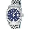 Image 2 : Rolex Ladies Stainless Steel Blue Index Date Wristwatch