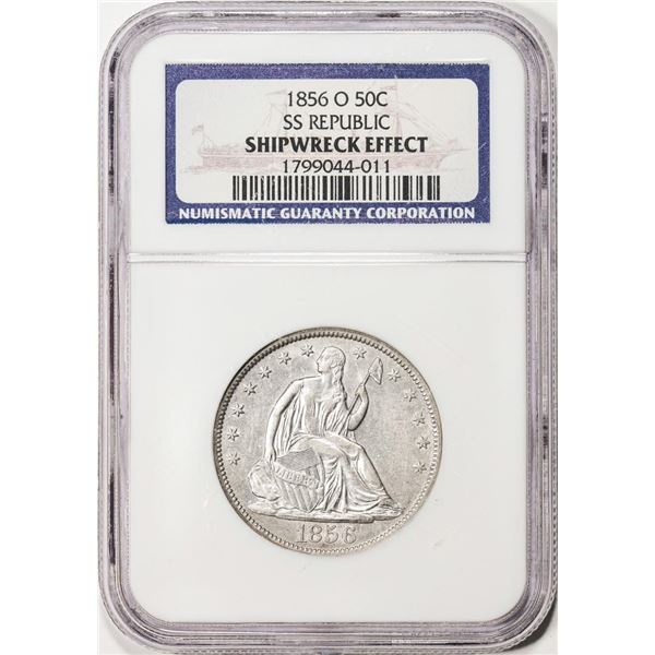 1856-O SS Republic Seated Liberty Half Dollar Coin NGC Shipwreck Effect