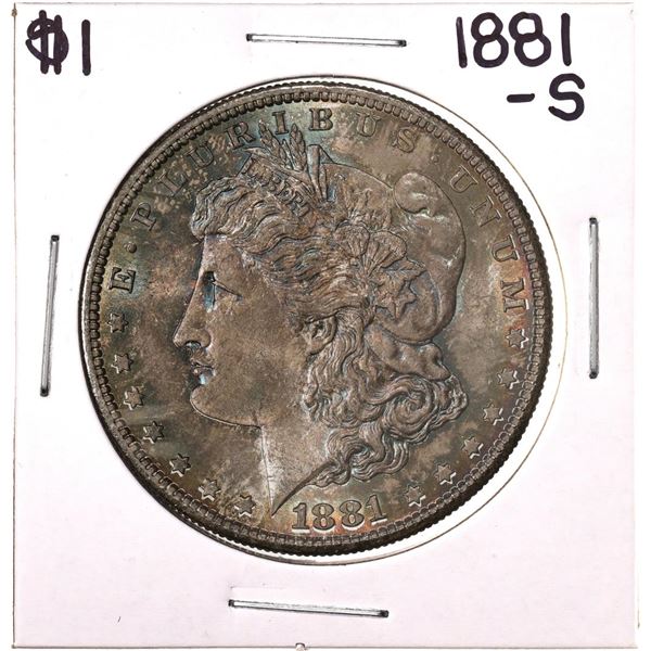 1881-S $1 Morgan Silver Dollar Coin Great Toning