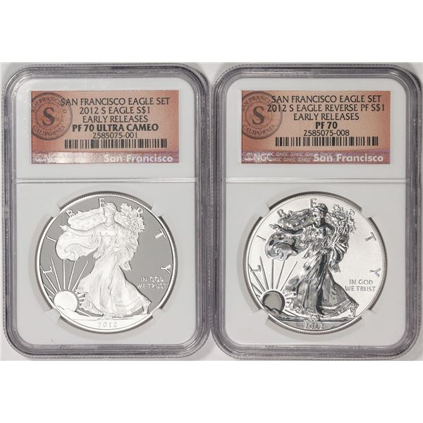 2012-S $1 American Silver Eagle San Francisco Set NGC PF70 Ultra Cameo/ Rev. PF70 ER