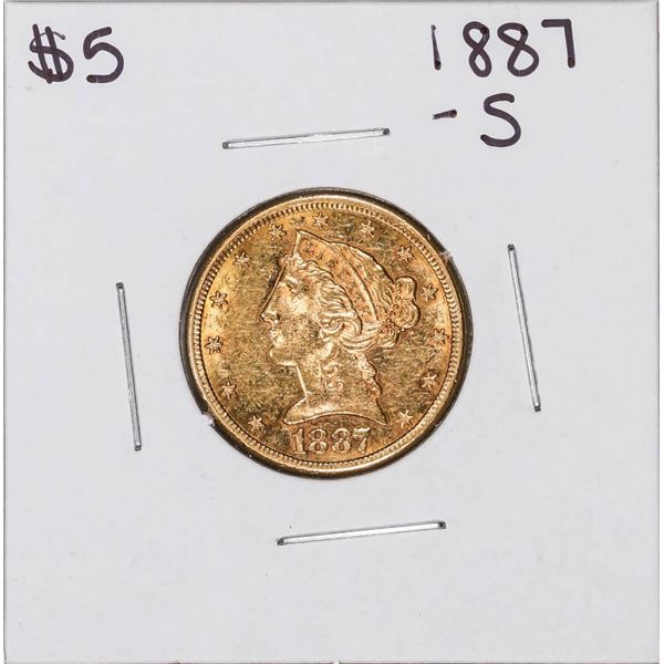 1887-S $5 Liberty Head Half Eagle Gold Coin