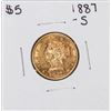 1887-S $5 Liberty Head Half Eagle Gold Coin