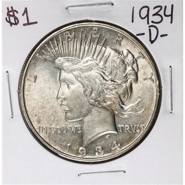 1934-D $1 Peace Silver Dollar Coin