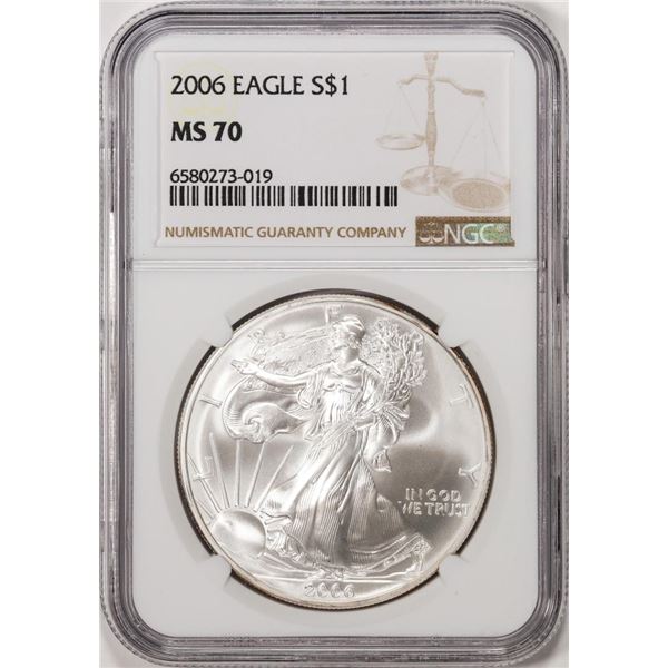 2006 $1 American Silver Eagle Coin NGC MS70