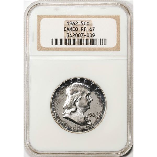 1962 Proof Franklin Half Dollar Coin NGC PF67 Cameo Nice Toning