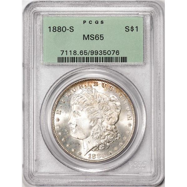 1880-S $1 Morgan Silver Dollar Coin PCGS MS65 Old Green Holder