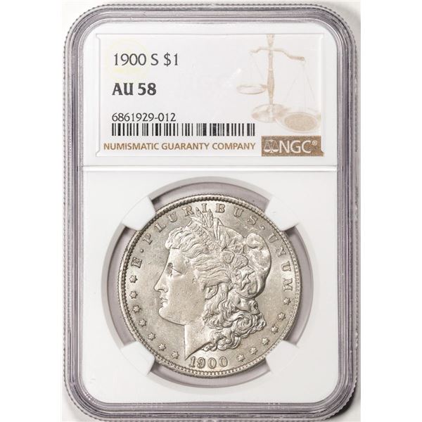 1900-S $1 Morgan Silver Dollar Coin NGC AU58