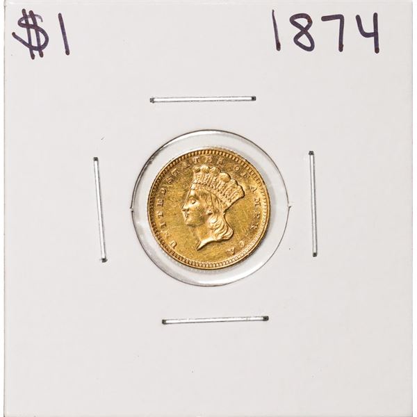 1874 Type 3 $1 Indian Princess Head Gold Dollar Coin