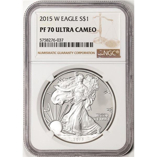 2015-W $1 Proof American Silver Eagle Coin NGC PF70 Ultra Cameo