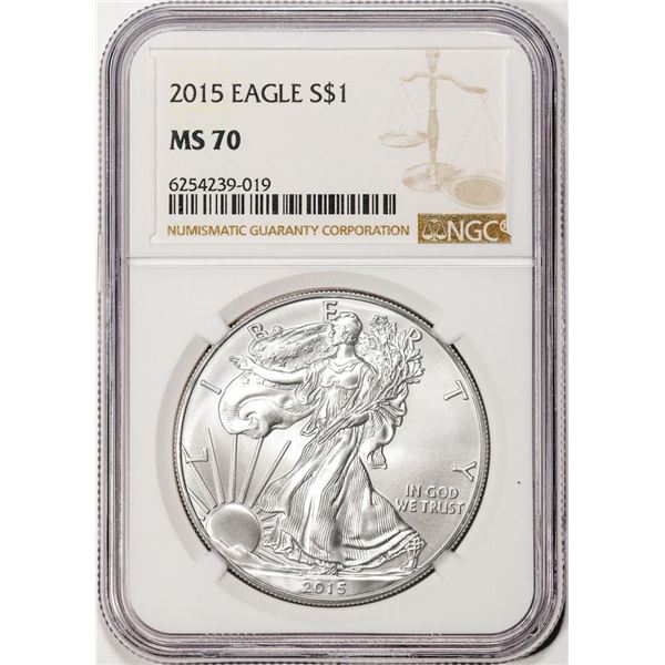 2015 $1 American Silver Eagle Coin NGC MS70