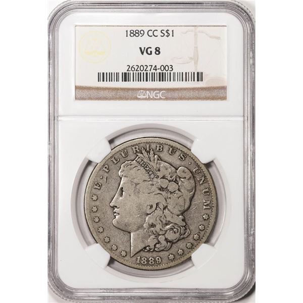 1889-CC $1 Morgan Silver Dollar Coin NGC VG8