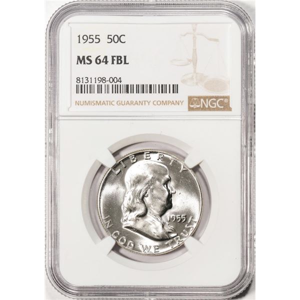 1955 Franklin Half Dollar Coin NGC MS64FBL