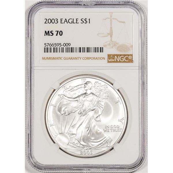 2003 $1 American Silver Eagle Coin NGC MS70