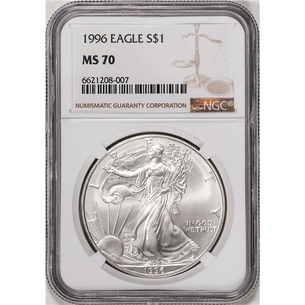 1996 $1 American Silver Eagle Coin NGC MS70