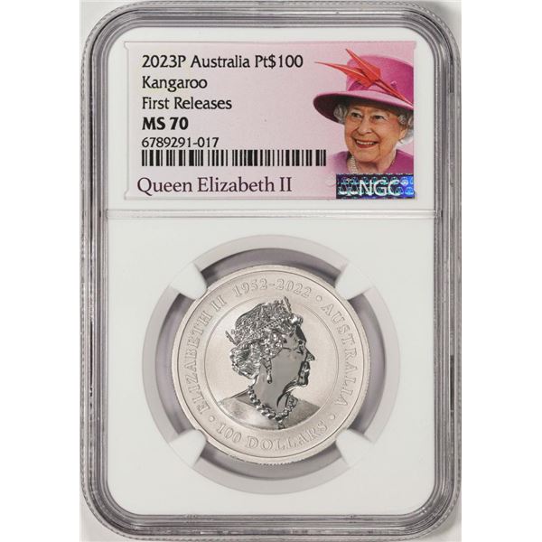 2023P Australia $100 Kangaroo 1oz Platinum Coin NGC MS70 First Releases