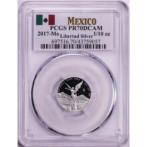 2017-Mo Mexico Proof 1/10 oz Silver Libertad Coin PCGS PR70DCAM