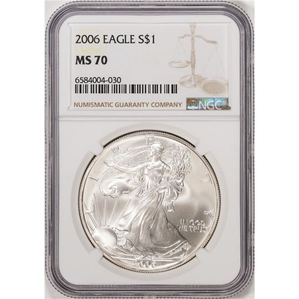 2006 $1 American Silver Eagle Coin NGC MS70