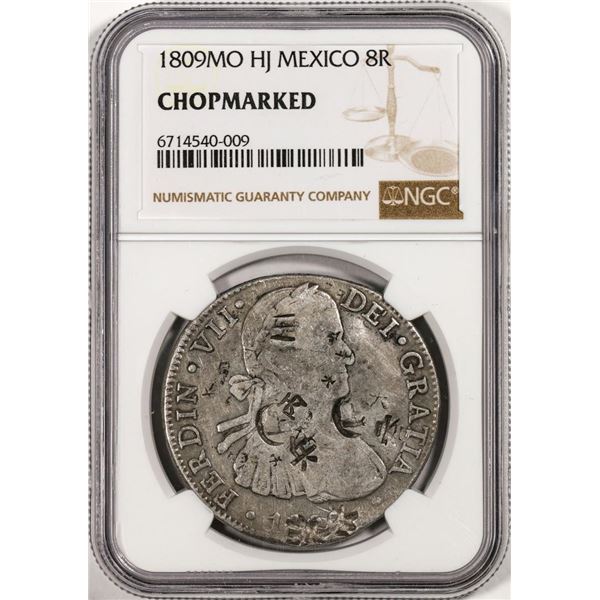 1809MO HJ Mexico 8 Reales Silver Coin NGC Chopmarked