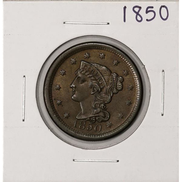 1850 Braided Hair Large Cent Coin