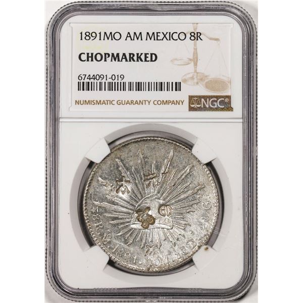 1891MO AM Mexico 8 Reales Silver Coin NGC Chopmarked