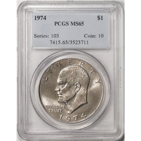 1974 $1 Eisenhower Dollar Coin PCGS MS65