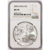 Image 1 : 2005 $1 American Silver Eagle Coin NGC MS70