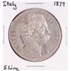 Image 1 : 1879 Italy 5 Lire Silver Coin