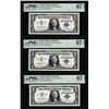 Image 1 : (3) Consecutive 1957 $1 Silver Certificate Star Notes Fr.1619* PMG Superb Gem Unc. 67EPQ