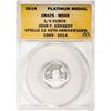 2014 Proof 1/4 oz Platinum JFK Apollo 11 Anniversary Medal ANACS MS68