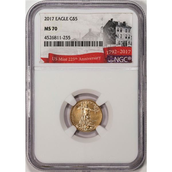 2017 $5 American Gold Eagle Coin NGC MS70