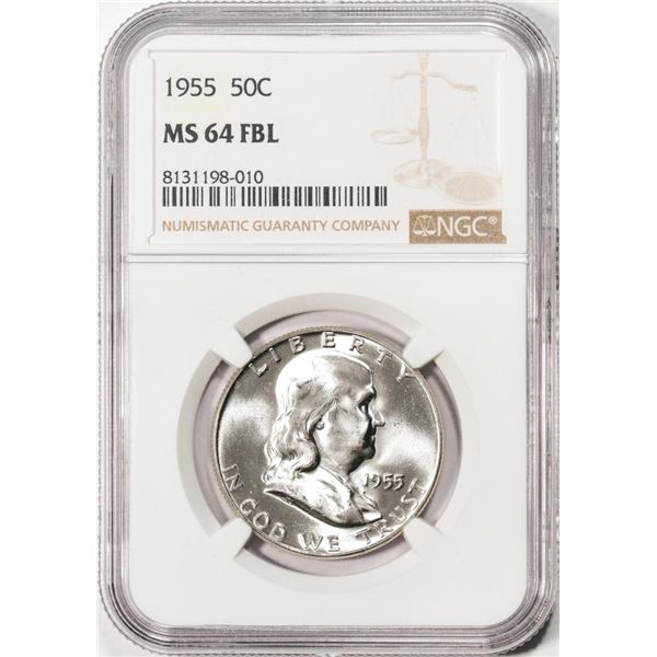 1955 Franklin Half Dollar Coin NGC MS64FBL