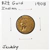 1908 $2 1/2 Indian Head Quarter Eagle Gold Coin Ex Jewelry