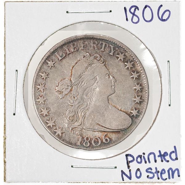 1806 Pointed 6 No Stem Draped Bust Half Dollar Coin