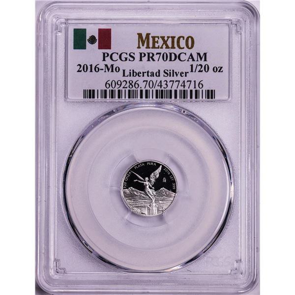 2016-Mo Mexico Proof 1/20 oz Silver Libertad Coin PCGS PR70DCAM