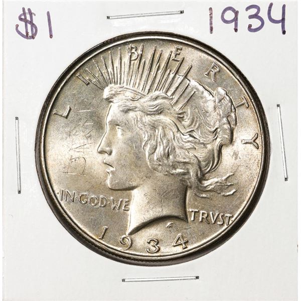 1934 $1 Peace Silver Dollar Coin